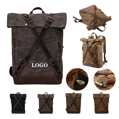 Vintage Rolltop Laptop Backpack