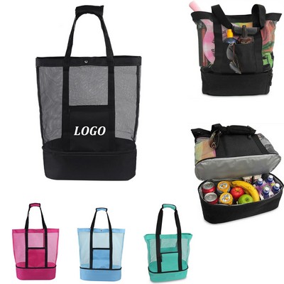 Beach Tote Bag with Detachable Cooler