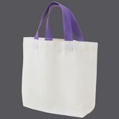 12oz Poly Cotton Canvas Tote with Color Handles