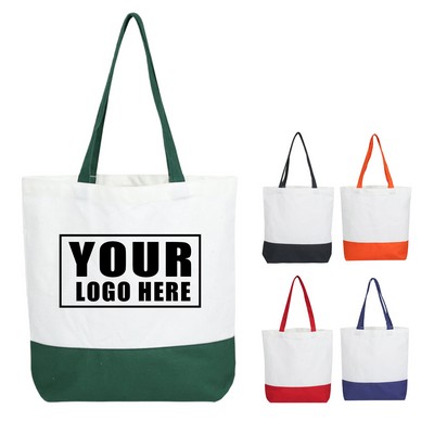 Colorblock Canvas Tote Bag