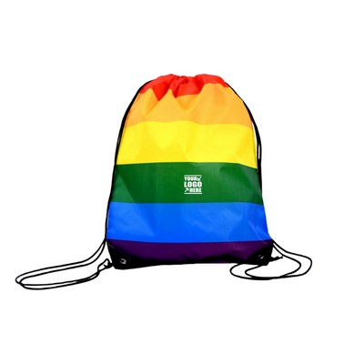 Rainbow Drawstring Gym Backpack