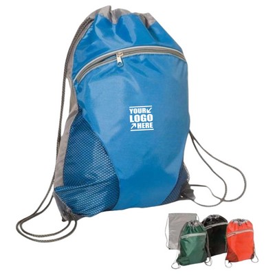 Two-tone Polyester Drawstring Backpack