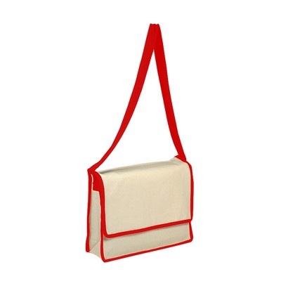 Heavy Canvas Messenger Bag With Flap- Assorted Colors