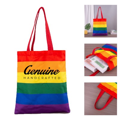 Rainbow Flag Canvas Tote Bag