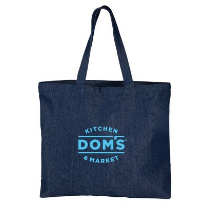 Denim Zipper Tote Bag