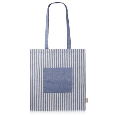 Recycled Striped Cotton Tote Bag