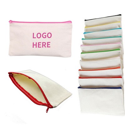 Zippered Canvas Makeup Tote