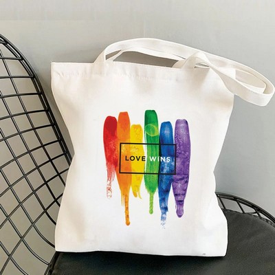 White Canvas Shopper Tote Bag