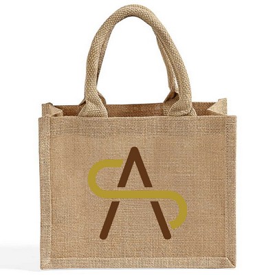 Petite Jute Tote w/ Clear PVC Pocket