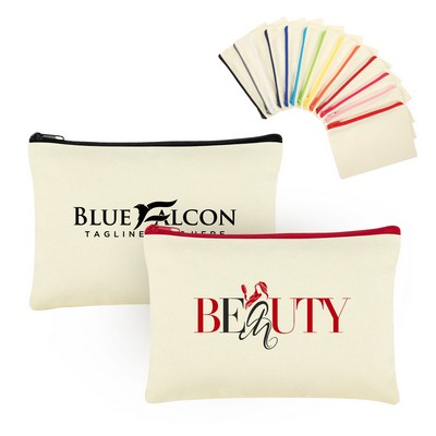 9" x 6" Cotton Canvas Zipper Pouch