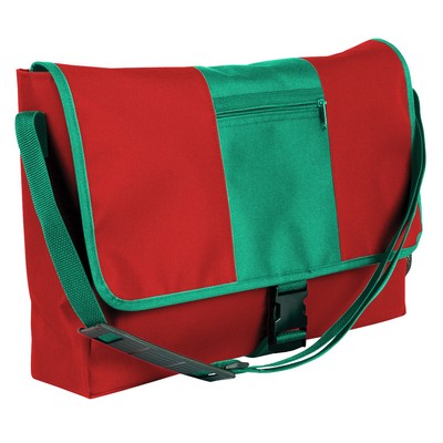 USA & Union Made 600 Denier Polyester Stripe Messenger Bag (16"x12")