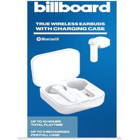 Billboard Tws Stereo White Earbuds W/Long Stems