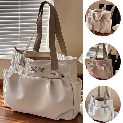 Custom Large Capacity Tote Canvas Handbags for Daily Storage