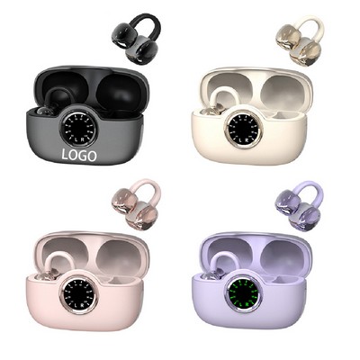 AI Smart Translation Ear-hook Bluetooth Headphones With Battery Display