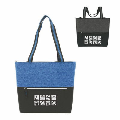 Two-Tone Zip Tote Bag