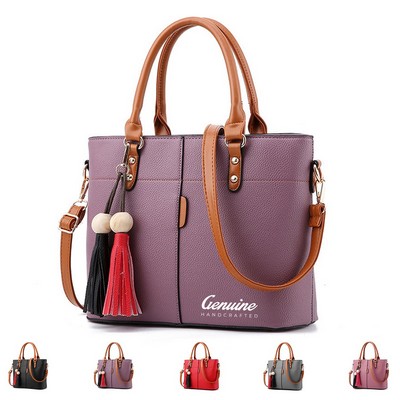 Water-resistant Leather Laptop Tote Bag