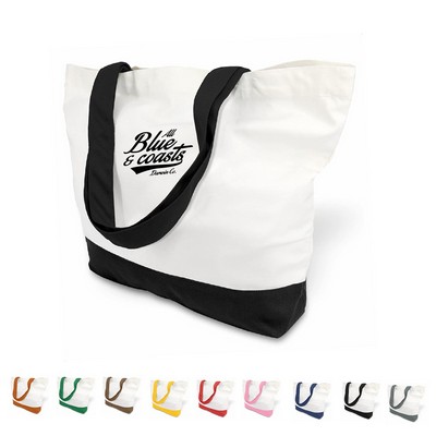 Large Two-Tone Canvas Tote Bag