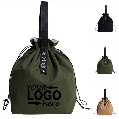 Canvas Drawstring Picnic Tote Bag
