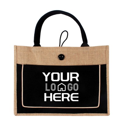 Cotton Pocket Jute Tote Bags