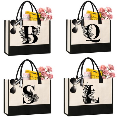 Personalized Initial Canvas Tote Bag Suitable for Wedding Beach Gift