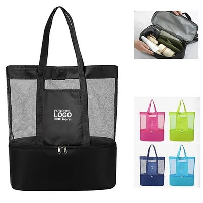 Nautical Polyester Insulated Beach Bag