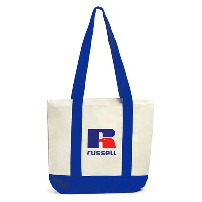 12 Oz. Premium Two Tone Cotton Canvas Tote Bag with Full Color Branding