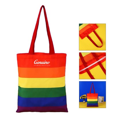 Rainbow Canvas Tote Bag