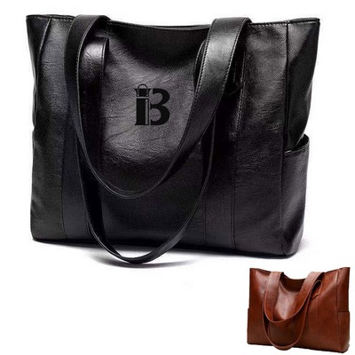Large Capacity PU Leather Tote Bag