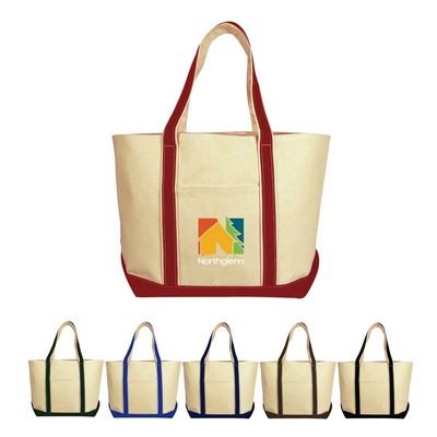 16 Oz. Heavy Duty Cotton Canvas Tote Bag Boat Bag - Large